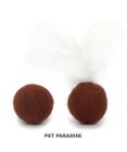 PET PARADISE 猫 おもちゃ 音が鳴る ボール 鈴入り 羊毛ボール 【2種セット】 羽付 羽無