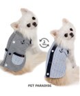 PET PARADISE ペットパラダイス  やさしいベスト 《錨 刺繍》 背中開き 小型犬