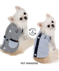 PET PARADISE ペットパラダイス  やさしいベスト 《錨 刺繍》 背中開き 小型犬