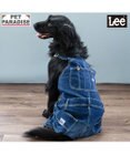 PET PARADISE Lee デニム 白ステッチ オーバーオール  中型犬 大型犬
