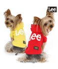 Lee フード付き犬服 赤 犬の服 犬 服 秋冬 Lee パーカー 【小型犬】 白 ロゴ レッド