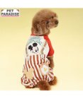 PET PARADISE ディズニー ミッキーマウス ストライプ パンツつなぎ 小型犬