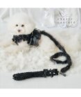 PET PARADISE cherircouture ツイード リボンリード 《ブラック》 ４Ｓ～３Ｓ