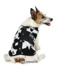 PET PARADISE Lee 牛柄 背中開きボアベスト 《白黒》 小型犬