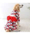 PET PARADISE 犬の服 夏 犬服 浴衣 椿柄 赤 【中型犬】 【大型犬】