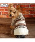 PET PARADISE ペットパラダイス ハーフジップアップ ニット 《モカ》 小型犬