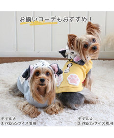 PET PARADISE 犬 服 秋冬 ディズニー 101匹わんちゃん パーカー 【小型犬】 イエロー グレー