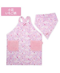 Mother garden マザーガーデン バッククロスエプロン 三角巾付き 100～120cm 《小花いちご柄》