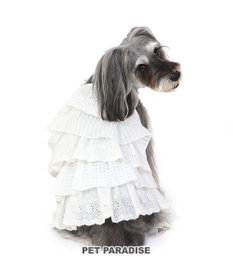 犬の服 犬 フリルワンピース白 【小型犬】 / PET PARADISE