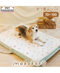 PET PARADISE ペットパラダイス makokoro シニアベッド 《犬柄》 Ｌ