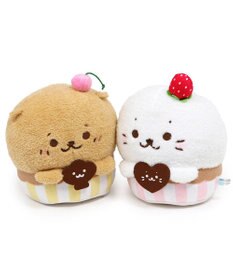 Mother garden しろたん らっこいぬ カップケーキ マスコット 20cm お座りぬいぐるみ