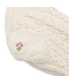 PET PARADISE ペットパラダイス 花 刺繍 アランニット 《ホワイト》 小型犬