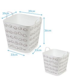 Mother garden しろたん いっぱい柄 マルチバスケット