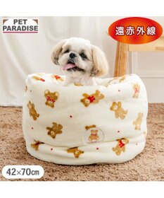 PET PARADISE ペットパラダイス くまちゃん 筒型寝袋 《ほっこりくま柄》 Ｍ