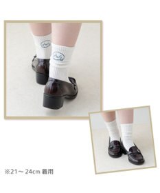 Mother garden しろたん 靴下 スニーカー丈 ショート丈 2足セット 21～24cm 《こっち？どっち？ ゆるゆる刺繍ホワイト》