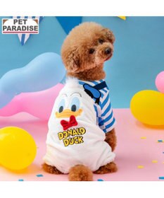 PET PARADISE ディズニー ドナルドダック 顔 ふわ パンツ上下 小型犬