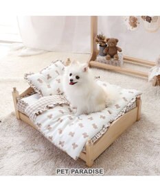 ペットパラダイス ペット木製ベッド＆くまちゃん柄布団 / PET