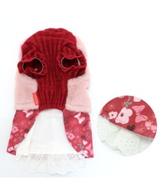 PET PARADISE 犬 服 ディズニー ミニーマウス ワンピース 【小型犬】 ボア ベスト付き