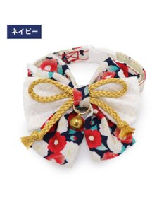 PET PARADISE ペットパラダイス 和帯 ねこ首輪 《紺》 小 / 中