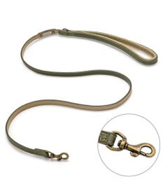 PET PARADISE ペットパラダイス 合皮 リード 《カーキ》 中型犬 SM