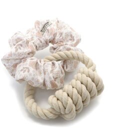 PET PARADISE ペットパラダイス 引っ張り シュシュ トイ  《 花柄 / ドット柄 》