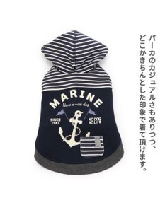 PET PARADISE 犬の服 犬 服 秋冬 パーカー 【小型犬】 お腹開き マリン