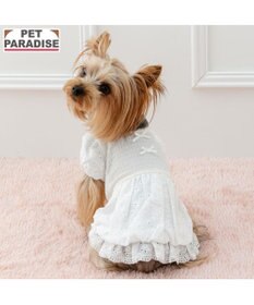 PET PARADISE ペットパラダイス レース バルーン ワンピース 《ホワイト》 小型犬