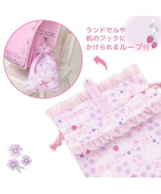 Mother garden マザーガーデン 野いちご 学童布バッグ ＆ 巾着4点セット《小花いちご柄》