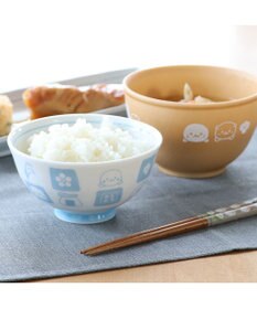 Mother garden しろたん ごはん粒がくっつきにくい ご飯茶碗  【小】 《顔ぼん柄/しろたん&らっこいぬ柄》 単品