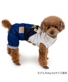 PET PARADISE スヌーピー デニム オーバーオール風 ロンパース 小型犬