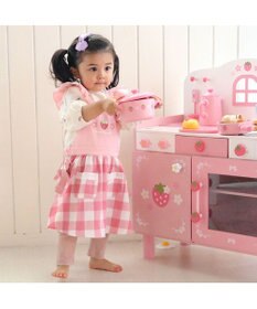 Mother garden マザーガーデン 野いちご フリルエプロン 90cm~110cm ポケット付き