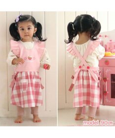 Mother garden マザーガーデン 野いちご フリルエプロン 90cm~110cm ポケット付き