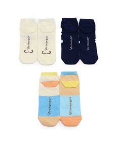 Mother garden しろたん スニーカー丈ソックス 3足セット 21～24cm 《顔ぼんアイス/お友達カラフル/お友達フェイス》
