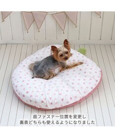 PET PARADISE ネット店限定  くすみ苺 クッション (70×71cm)  小型犬
