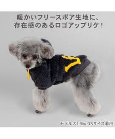 PET PARADISE Lee ロゴ ボアパーカー 《グレー》 小型犬