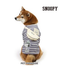PET PARADISE スヌーピー お揃いTシャツ マルチボーダー 《グレー》 中型犬 大型犬