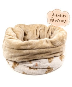 PET PARADISE ペットパラダイス くまちゃん織り 遠赤外線  筒型 寝袋  L