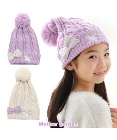 Mother garden マザーガーデン ユニコーン キッズ ニット帽子 《ホワイト》