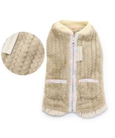 PET PARADISE 犬 服 背中開き ベスト 【小型犬】 ボア ベージュ