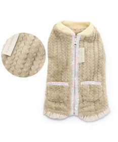 PET PARADISE 犬 服 背中開き ベスト 【小型犬】 ボア ベージュ