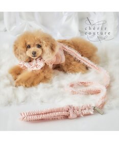 PET PARADISE cherircouture ツイード リボンリード 《ピンク》 ＳＳ～Ｓ