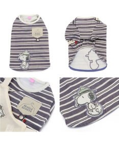 PET PARADISE スヌーピー お揃いTシャツ マルチボーダー 《グレー》 中型犬 大型犬