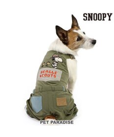 スヌーピー デニム オーバーオール風 ロンパース 小型犬 / PET