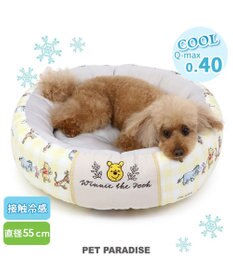 PET PARADISE ディズニー くまのプーさん チェック柄 丸型 カドラーベッド（55cm）