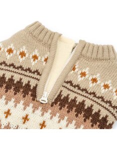 PET PARADISE ペットパラダイス ハーフジップアップ ニット 《モカ》 中型犬 大型犬