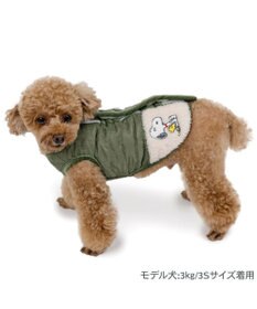 PET PARADISE スヌーピー キルト リバーシブル ベスト 《グリーン》 小型犬