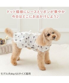 PET PARADISE ペットパラダイス 背中開き フリル ワンピース 《ドット柄》 小型犬