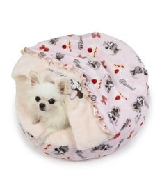 PET PARADISE ディズニー ミニーマウス 丸形寝袋 遠赤外線 《ケーキ柄》 50cm