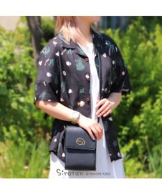 Mother garden しろたん アロハシャツ 半袖 《 駄菓子 / 黒 》 ユニセックス 男女兼用