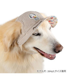 PET PARADISE スヌーピー リネン帽子  《アイス柄》 SM~M / L 中型犬 大型犬